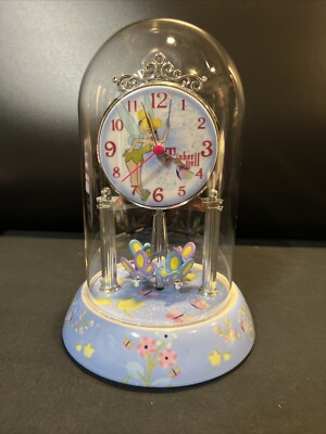 【てぃんくる】てぃんかーべる 20th anniversary clock er DISNEY Tinker Bell Porcelain Anniversary Glass Dome Mantle Clock