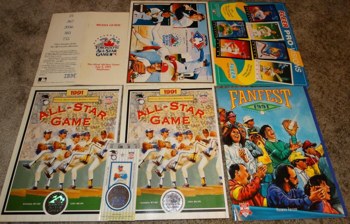 MLB 1991 ALLSTAR GAME SOUVENIRS, TICKET, PROGRAMS, MEDIA GUIDE, FANFEST eBay
