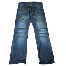 prps barracuda jeans men’s 36 blue acid wash zipper button fly straight biker