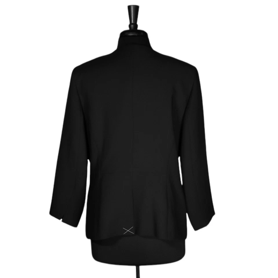 Talbots Black Ruffle Pocket Career Office Work Blazer Jacket Womens 14 NWT - Image 2 of 4