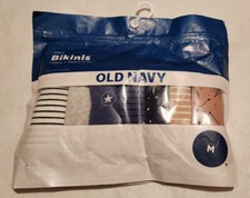NIP Old Navy Stripe Solid Celestial Print Bikini Underwear 7 Pack M Medium Girls