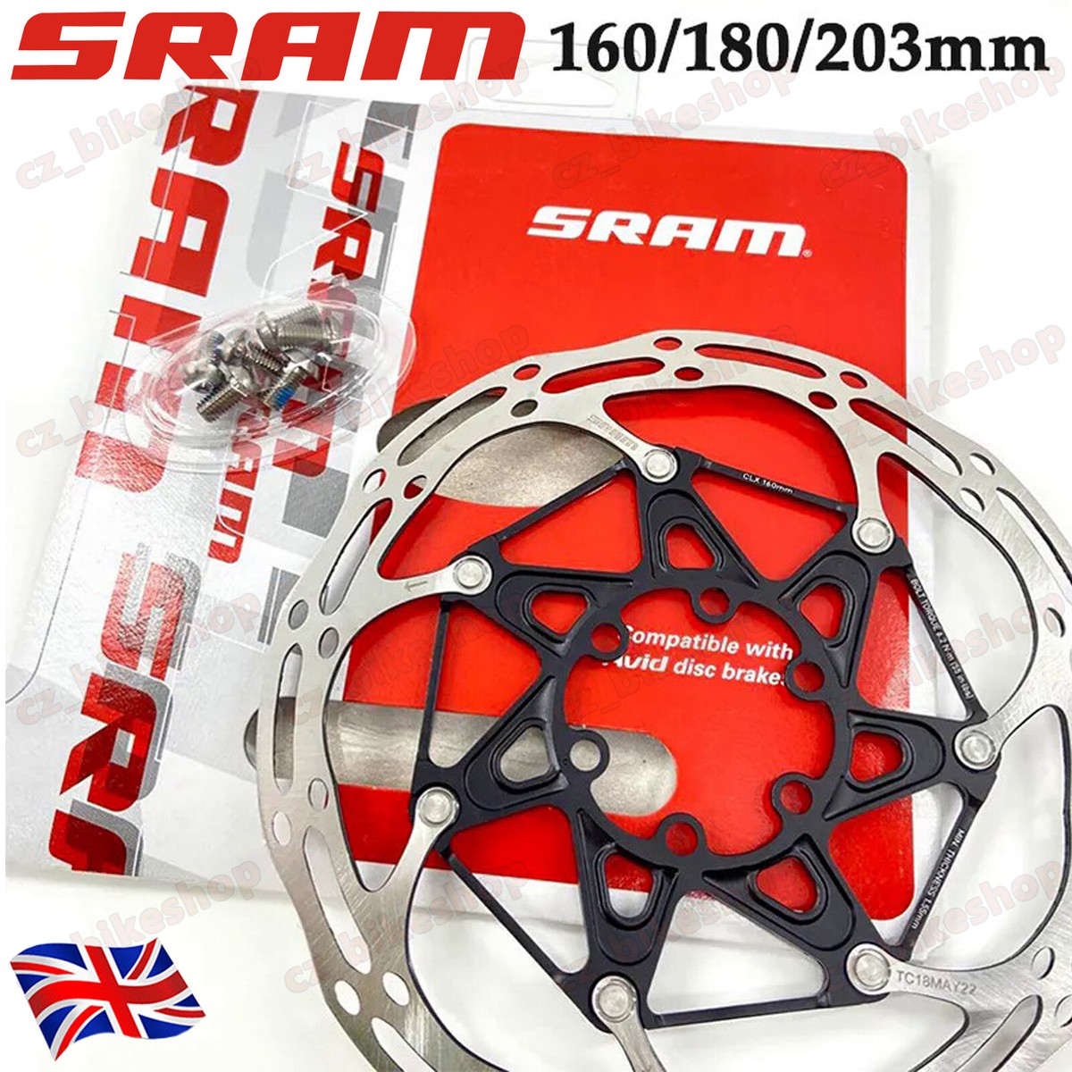 SRAM Centerline X CLX Bicycle Disc Brakes Rotor Road MTB 6 Bolt 160 180 203mm