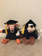 1999 Vintage Disney Goofy and Tigger Grad Night Graduation Beanie Plush Lot