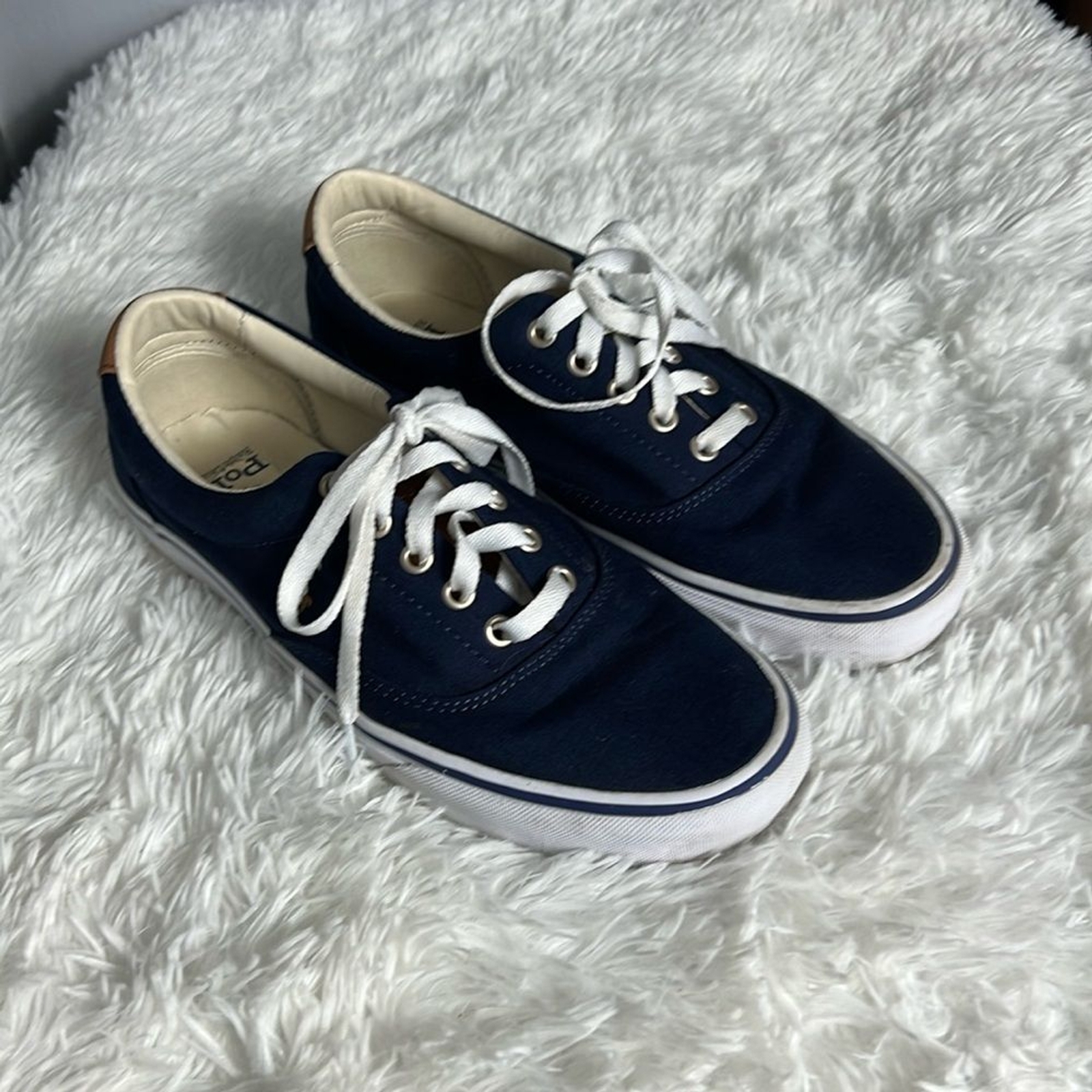 Sneakers Polo di Ralph Lauren Keaton pony blu navy stringate tela 9