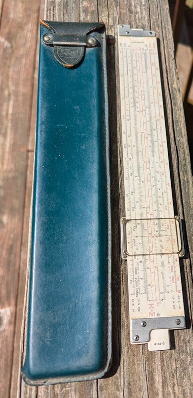 Vintage Keuffel & Esser Slide Rule with Leather Case 1947 Copyright 