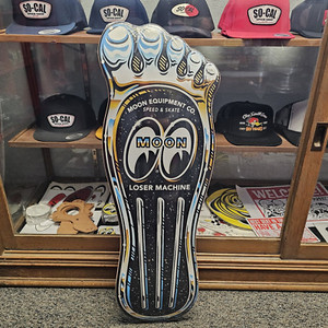 MOONeyes FOOT Pedal Skateboard Deck Hot Rod Custom MOON Gasser vtg Drag Racing