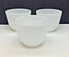 Vintage Federal Glass White 6 oz Custard Cups-Lot of 3 Marked