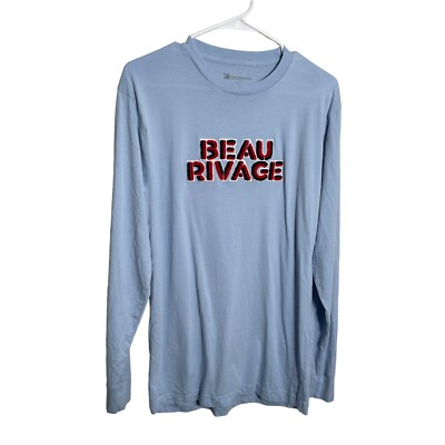 MGM Beau Rivage Resorts Shirt Adult Medium Blue Long Sleeve Graphic Textured Tee