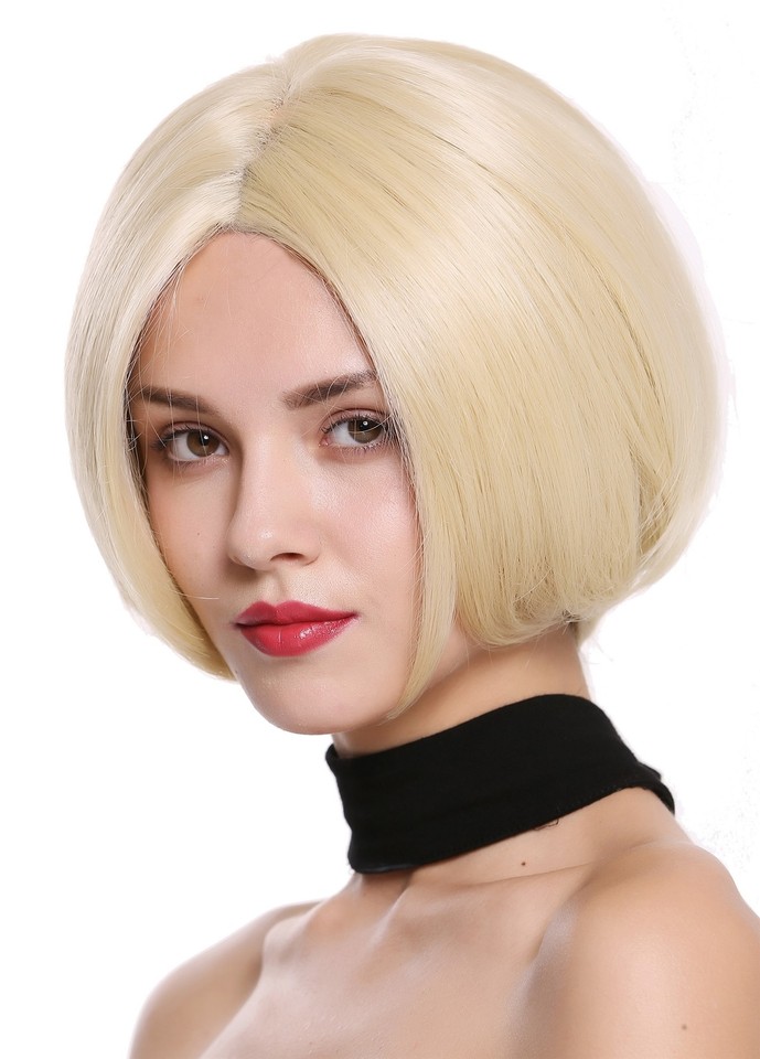WIG ME UP Damenperücke Kurz – Schulterlanger Bob, Hellblond (613C), Mit Pony, Hitzebeständig