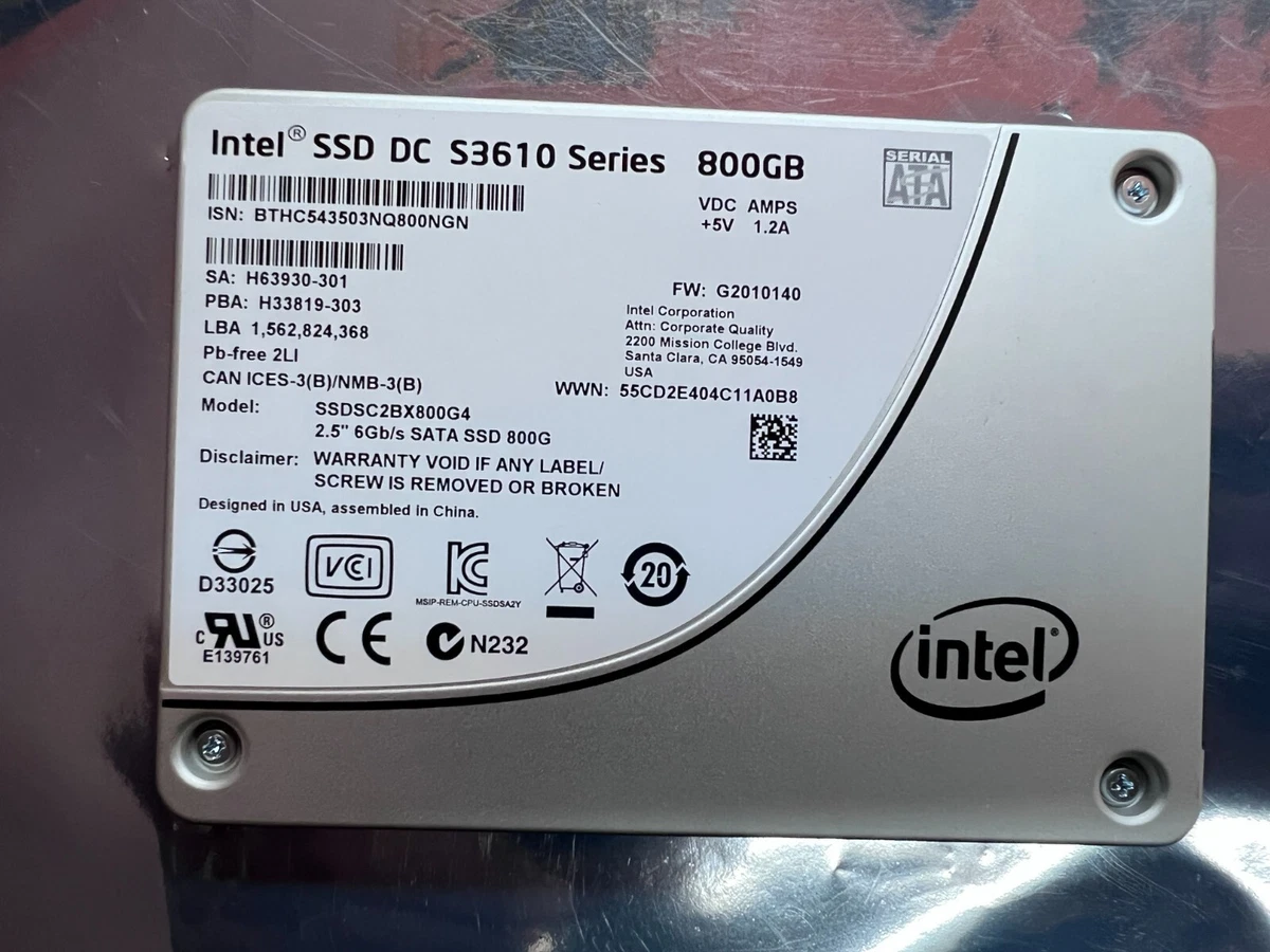 Bitterhed Stræde selvbiografi Intel DC S3610 Series 800GB 2.5&#034; 6Gb/s SATA SSD SSDSC2BX800G4 | eBay