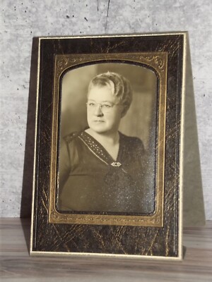 Vintage 1920s Cabinet Card Photograph Portraits of Couple Mr. Mrs. Johnson B54