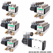 DC24V / AC220V 4V210-08 Pneumatisches Magnetventil Ventilblöcke 5/2 Wege 1/4 BSP