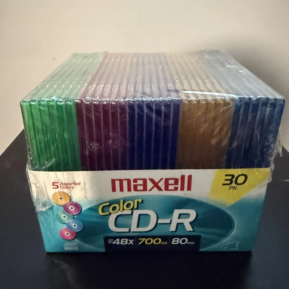 Maxell Color CD-R 30 Pack 700MB 80min 48x Speed Sealed Assorted Jewel Cases - Image 3 of 4