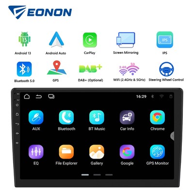 2DIN 10.1 inch Android Auto 13 Car Stereo Radio GPS Navigation Apple CarPlay RDS