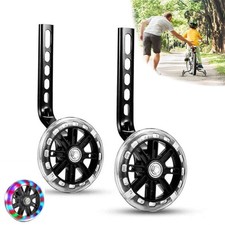 Training Wheels Bicycle for 12/14/16/18/20Inch Bike W/Flash Light Wheel 1Pair
