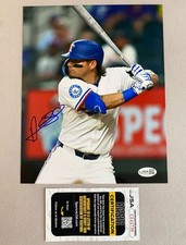 TEXAS RANGERS- ALEJANDRO OSUNA AUTOGRAPH 8x10 ACTION PHOTO JSA CL61739