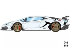 Miniature Car 1/18 Lamborghini Aventador SVJ 2018 Bianco Icis Italian Stripe