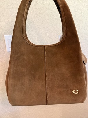 Coach Lana Shoulder Bag Brass Warm Brown/Suede Bag NWT