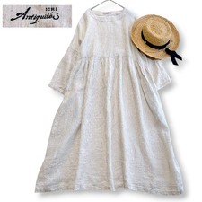 nest Robe Linen Long Shirt Dress Womens Beige Casual Japan Minimalist Style