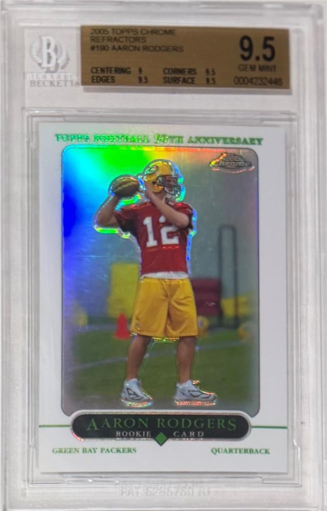 2005 Aaron Rodgers Topps Chrome Refractor RC... Graded BGS 9.5 Gem Mint