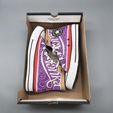 Sz 7 Womans - Willy Wonka Chuck Taylor All Star Hi Top Swirl Purple A08154C