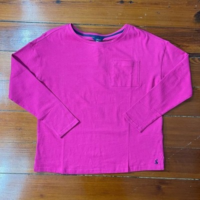 NWT Joules Marina Jersey Pocket Tee Pink Top Everyday Elevated Basic Sz 6   