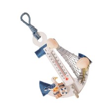 2 Pcs Beach Ornaments Room Decor Themed Wall Thermometer Anchor Decoration Hook