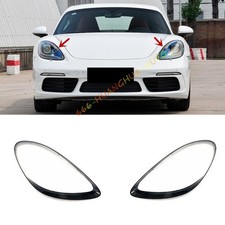 Both Side Headlight Clear Lens For Porsche 718 Cayman Boxster 982 2017-2022