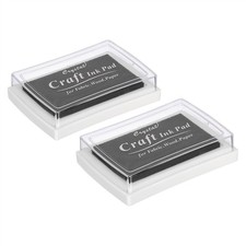 Craft Ink Pads for Stamps, 2 Pcs Washable Finger Print Ink Pad Square, Black
