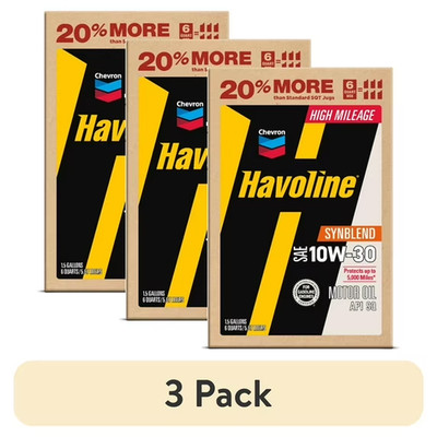 Havoline High Mileage 10W-30 Synthetic Motor Oil 6qt Multi-Pack