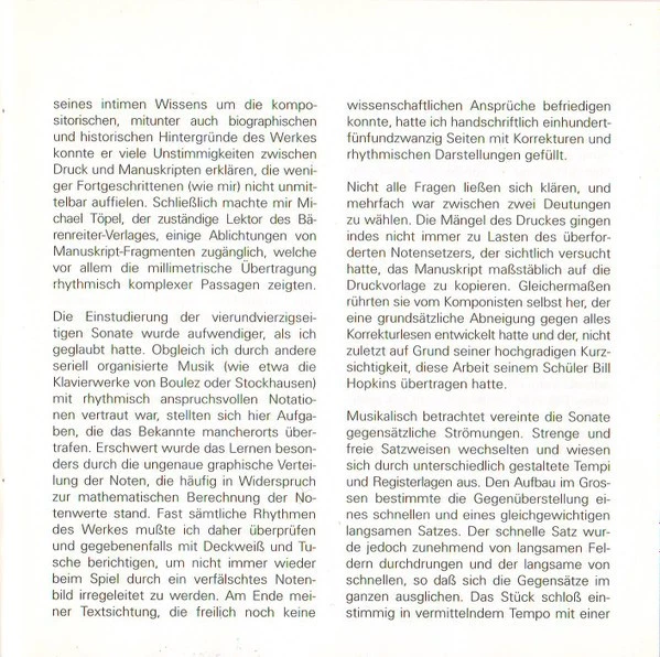 Jean Barraqué Herbert Henck Sonate Pour Pian CD Album 018 - Bild 3 von 4