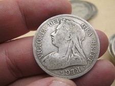 COINS BULLION HALF CROWN 1893 Old Head Queen Victoria 925 Silver - BAG #1
