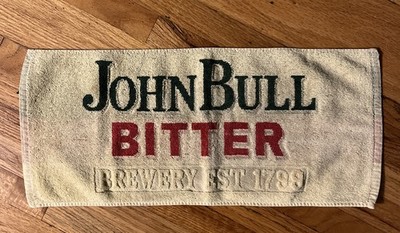 Vintage John Bull Bitter Est 1799 Brewery Beer Bar Towel 17  x 8  Barware Runner