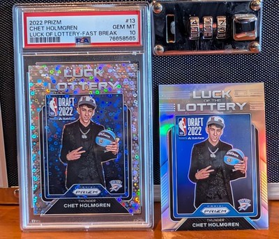 2022-23 Panini Prizm Chet Holmgren PSA 10 Rookie Luck of the