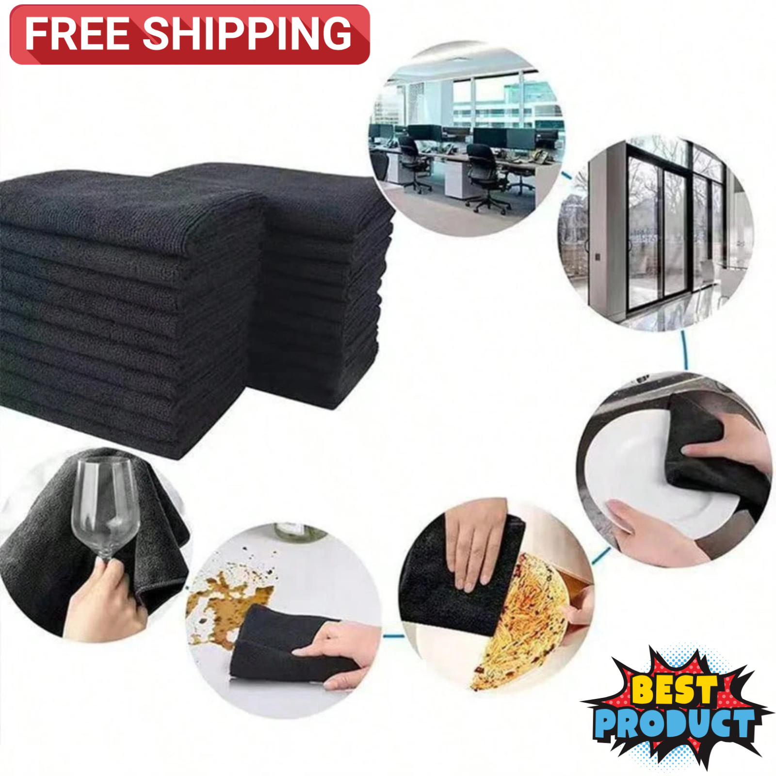 4/12 Pcs Kitchen Dish Cloths Super Cleaning Absorbency Towel Washing Dish Rags
