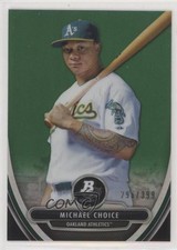 2013 Bowman Platinum Prospects Chrome Green Refractor 296/399 Michael Choice 1s8