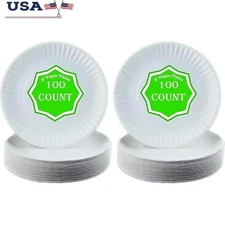 Disposable Paper Plates Parties Events Conferences Perfect Pizza 100 Pack New