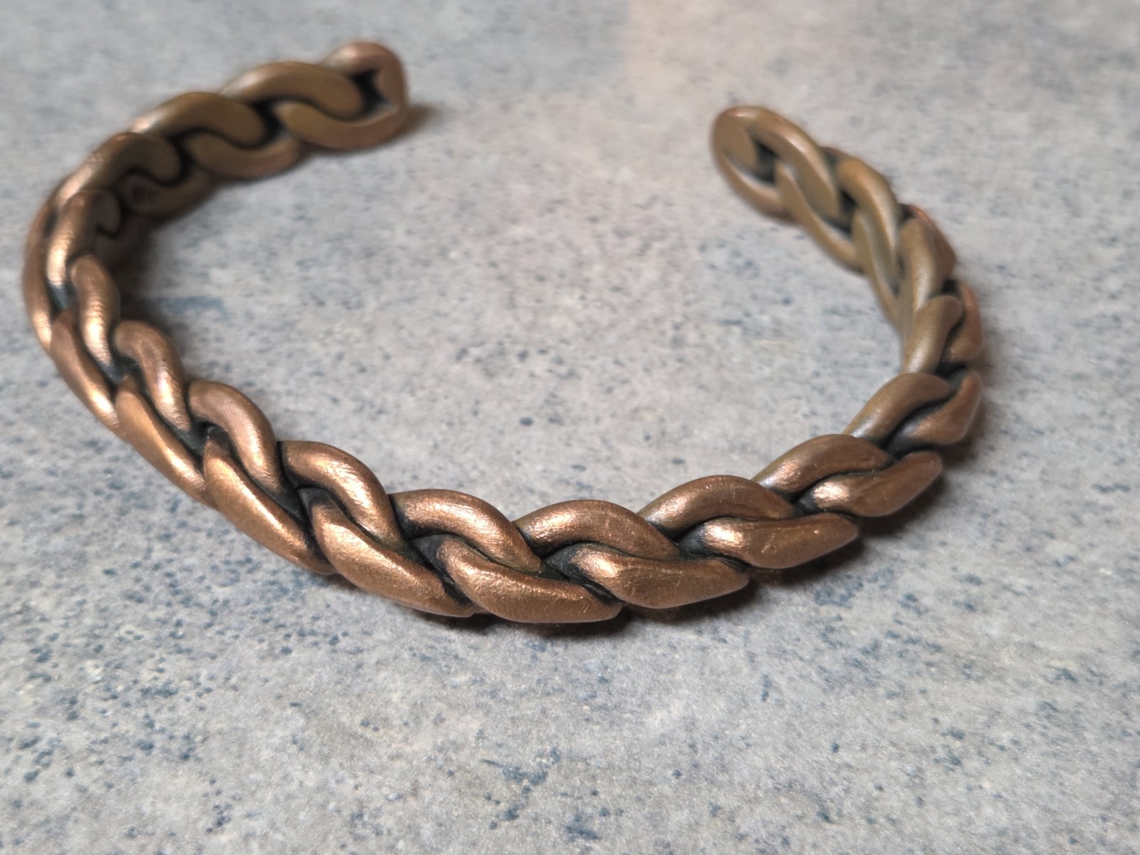 Vibtage Solid Copper Braided Cuff Bracelet 49 Gra… - image 1