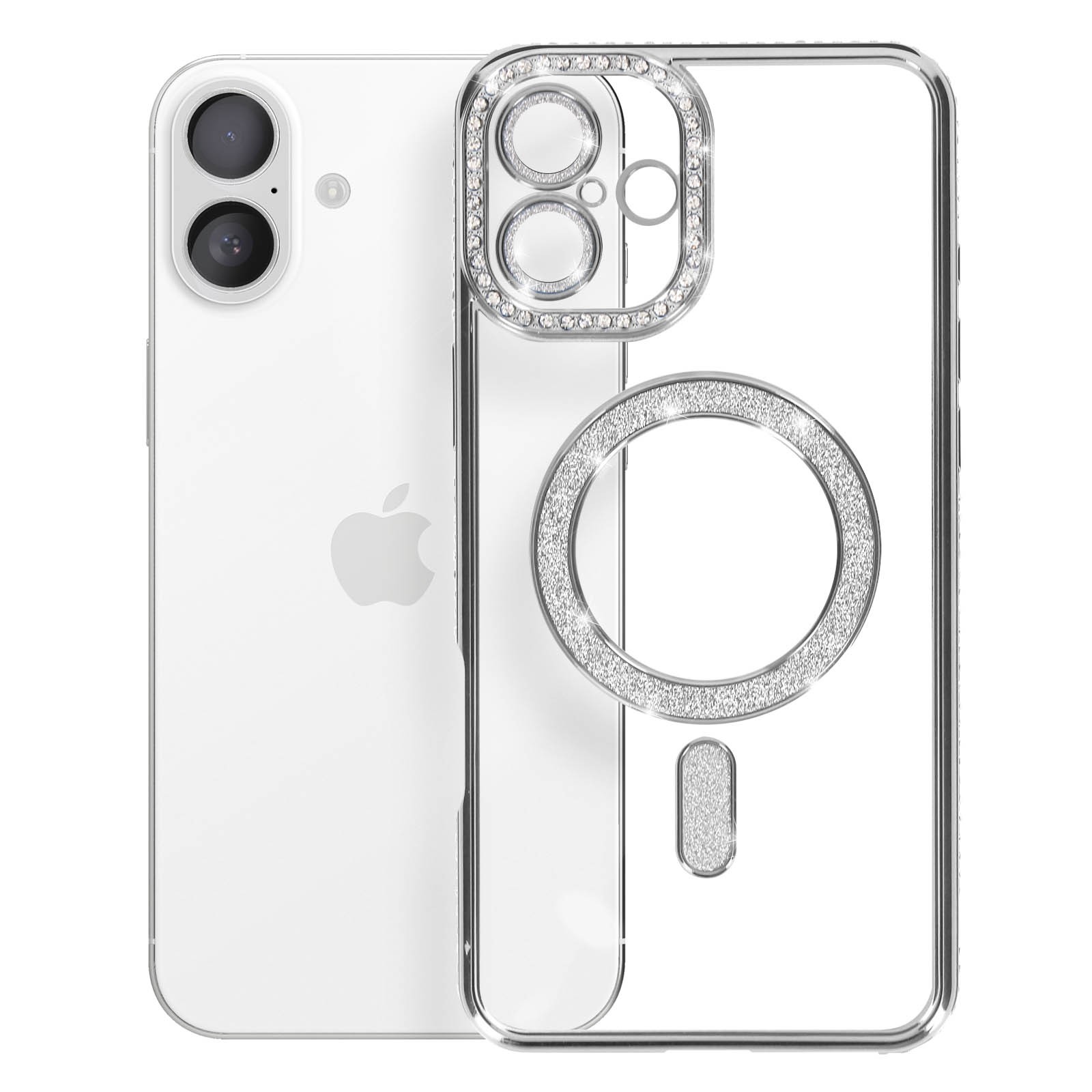 Coque Diamant iPhone 16 strass argent le cadeau idéal pour briller - 2
