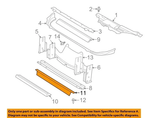 NOS Radiator Core Support lower Splash Shield Deflector 22699077 95-05 cavalier Foto 3 de 4