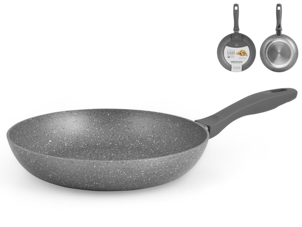 Stone Grey Aluminum Frying Pan With Non-Stick Coating H&H