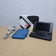 Nintendo 3DS XL Black Handheld Console Original Box, Charger, 1 Game, Cradle 
