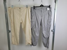 M S 2Pcs Bundle Size 20 Grey Cargo Trousers Beige Chino Trousers New
