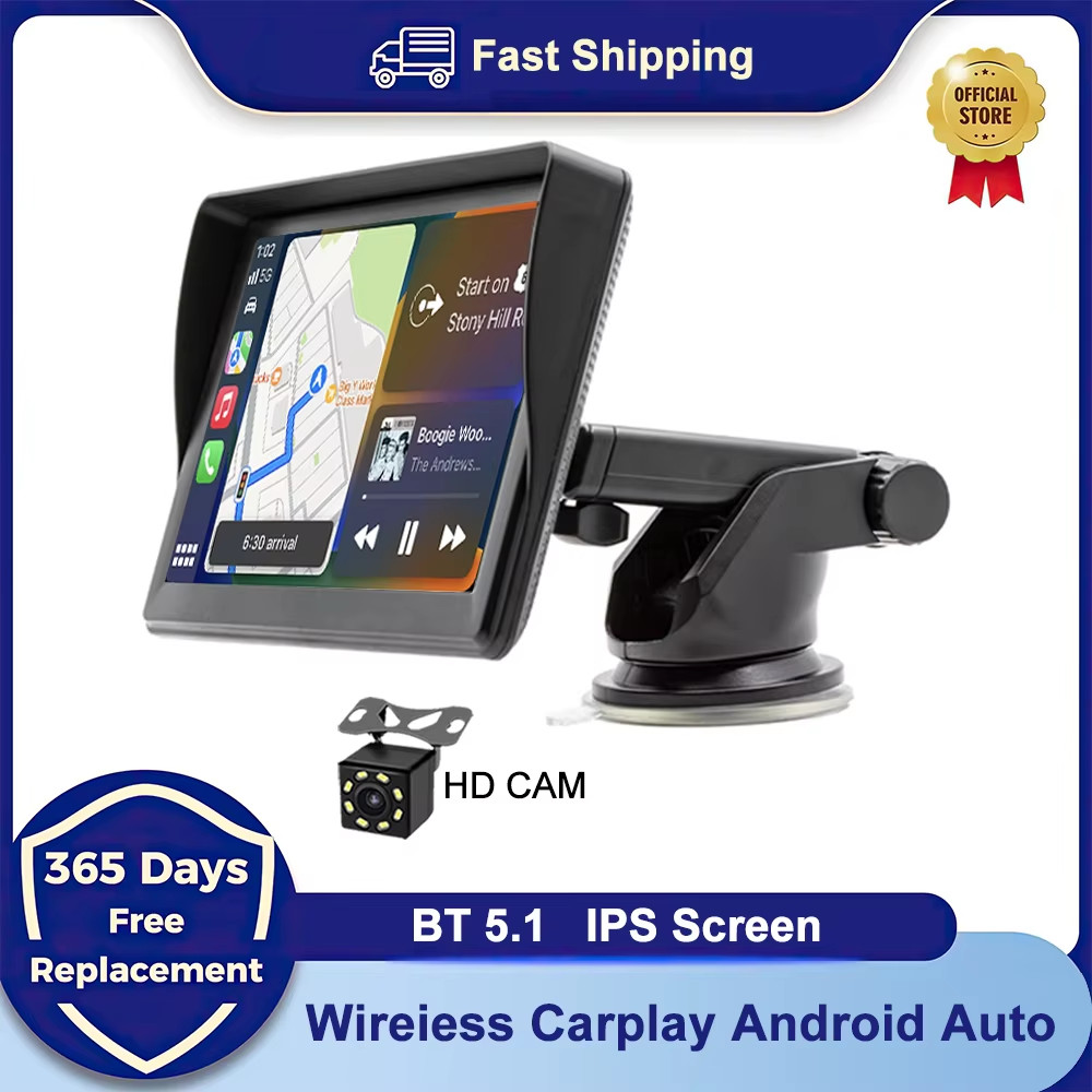 Stereo Auto 2 DIN 7 Pollici CarPlay Wireless Android Auto Retrocamera