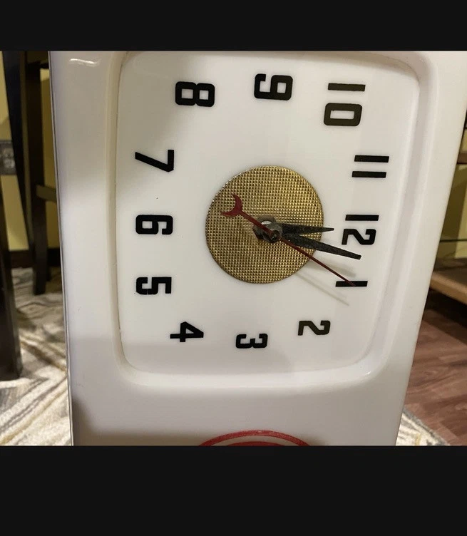 Reloj de pared iluminado con letrero de helado Swift años 50 de colección Ohio Advertising Co. Funciona Foto 2 de 4