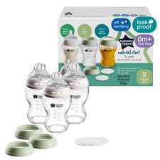 Tommee Tippee Natural Start 9 oz Glass Baby 1 Count Pack of 9 , Clear