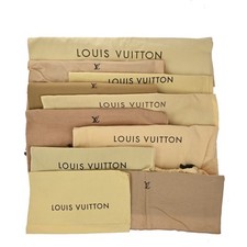LOUIS VUITTON Logo 10 Set Dust Bag Drawstring Canvas Cotton Beige Brown 09KP272