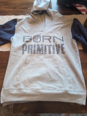 Born Primitive Unmatched Short Sleeve Hoodie - Grey/Navy - Size M