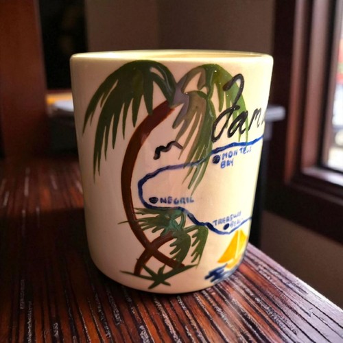 Tazza da caffè souvenir Giamaica con palma disegno mappa barca a vela - Foto 2 di 7