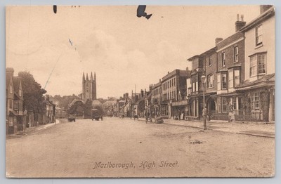 Marlborough High Street Wiltshire Kirche Edwardianische Straßenszene Frith Topographie